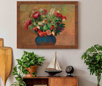 Pavots Et Oeillets De Poete Dans Un Vase Bleu by Odilon Redon