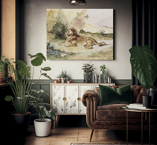 A Lion In The Desert By Ferdinand Victor Eugene Delacroix Phoenix 4x3