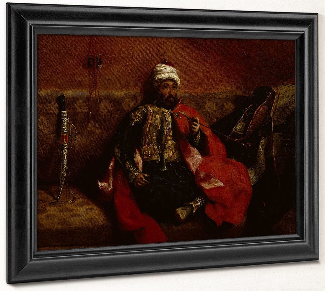 A Turk Smoking Sitting On A Sofa By Ferdinand Victor Eugene Delacroix Phoenix 4x3