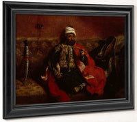 A Turk Smoking Sitting On A Sofa By Ferdinand Victor Eugene Delacroix Phoenix 4x3