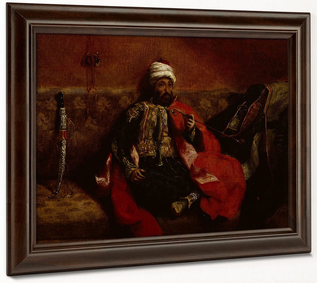 A Turk Smoking Sitting On A Sofa By Ferdinand Victor Eugene Delacroix Phoenix 4x3