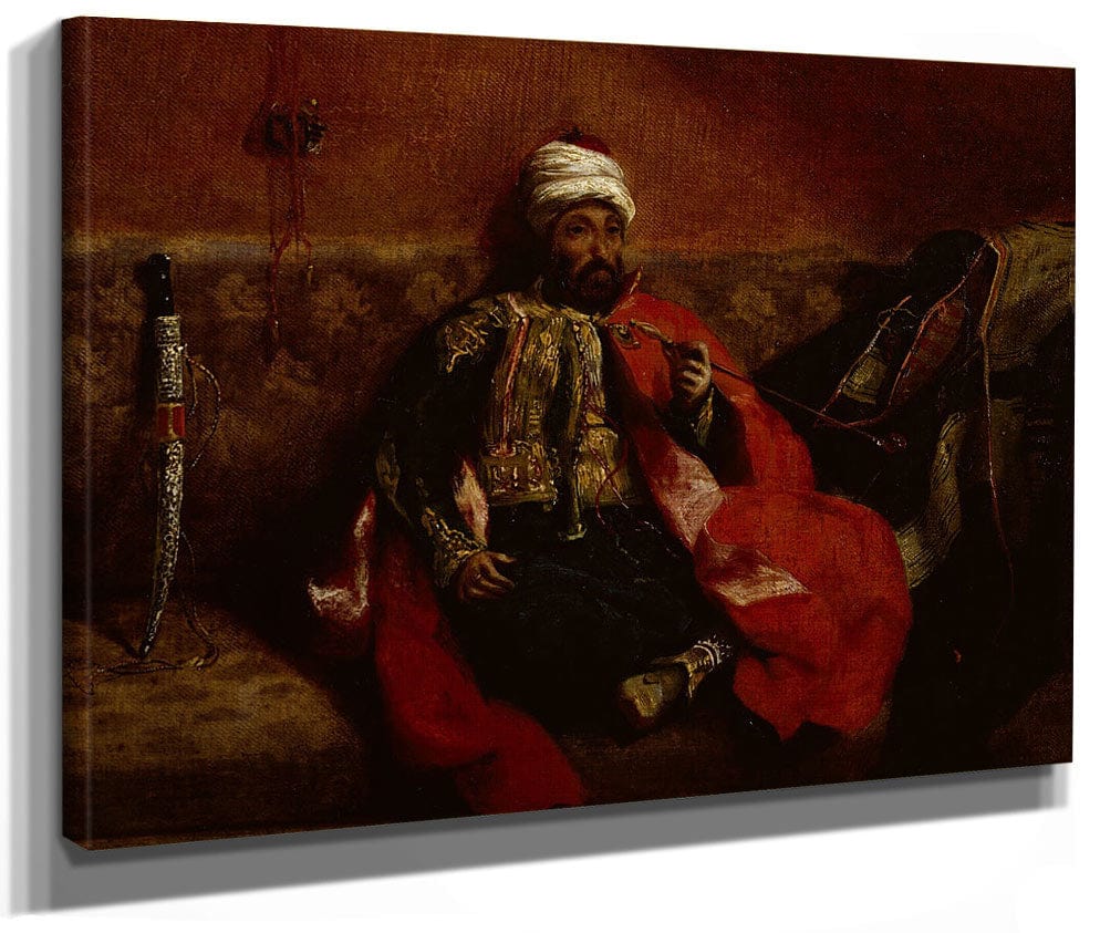 A Turk Smoking Sitting On A Sofa By Ferdinand Victor Eugene Delacroix Phoenix 4x3