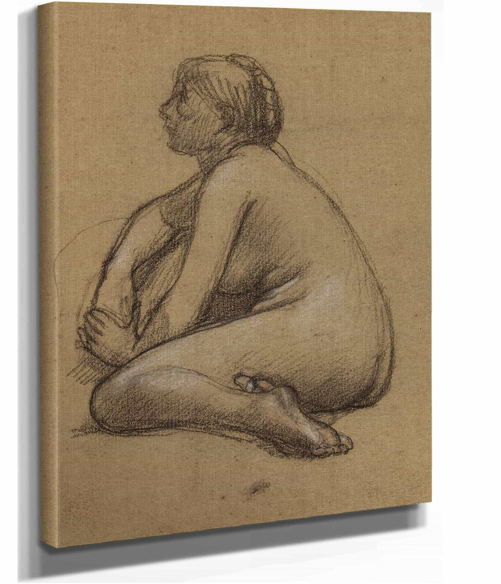 Femme Nue Accroupie by Pierre Puvis De Chavannes Print from Truly Art