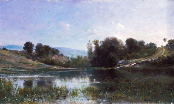 Pond At Gylieu Between And by Charles Francois Daubigny