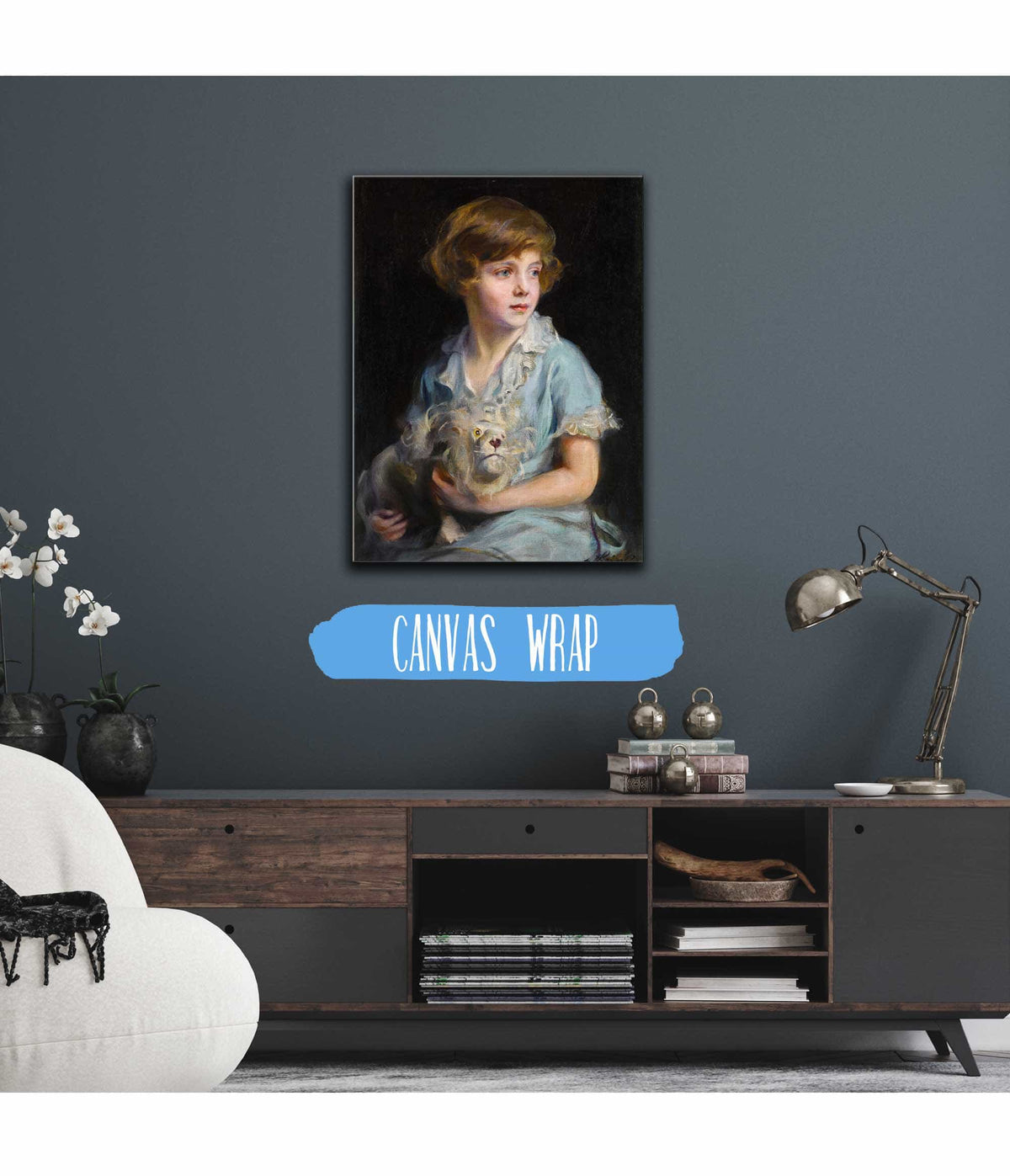 Portrait Of A Child With A Steiff Lion by Philip Alexius De Laszlo