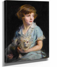 Portrait Of A Child With A Steiff Lion by Philip Alexius De Laszlo