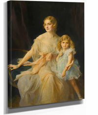 Portrait Of Mrs Claude Leigh And Miss Virginia Leigh by Philip Alexius De Laszlo
