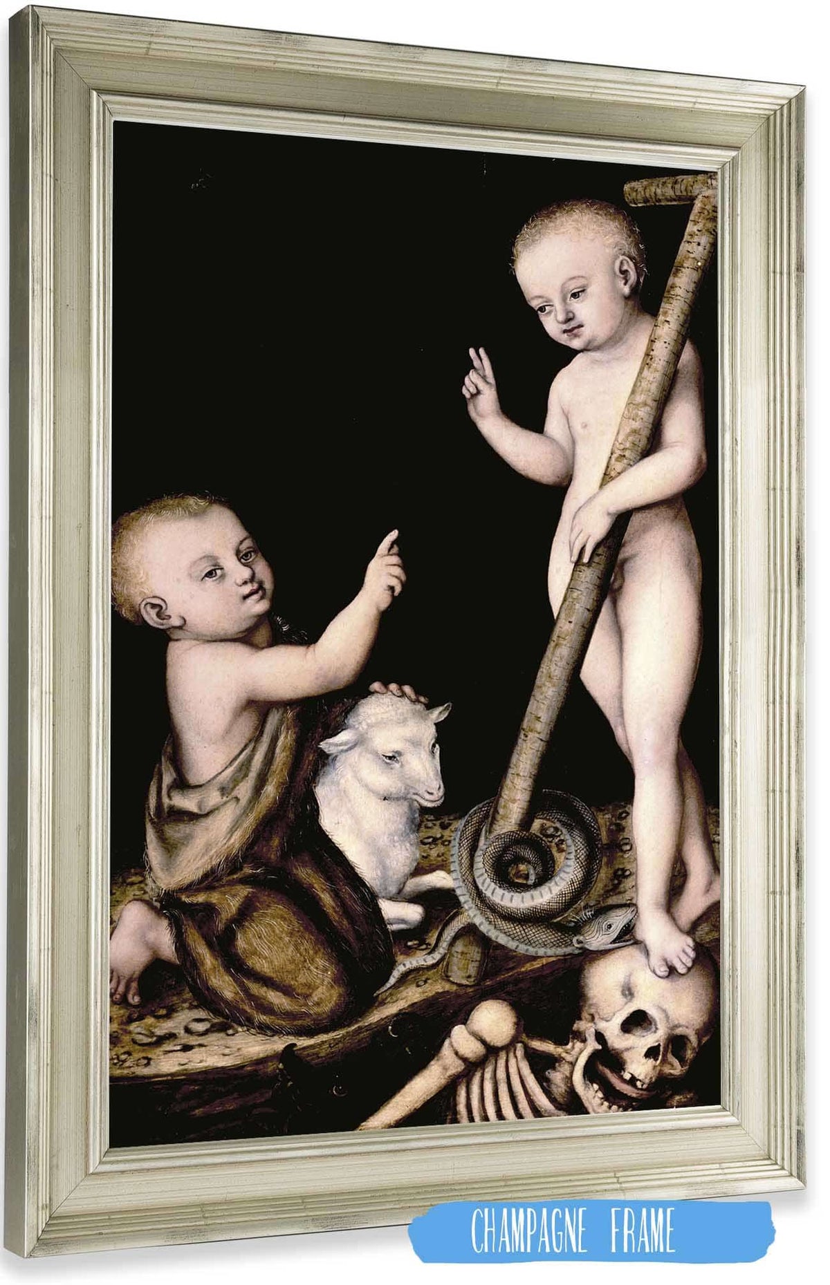 Adoration Of The Child Jesus By St John The Baptist Between And by Lucas Cranach The Elder Posters, Prints, & Visual Artwork