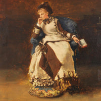 Seated Lady With A Book by Albert Von Keller