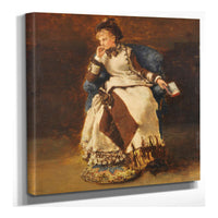 Seated Lady With A Book by Albert Von Keller