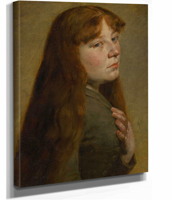 Study Of A Woman From Three Quarters Profile by Jozef Hanula