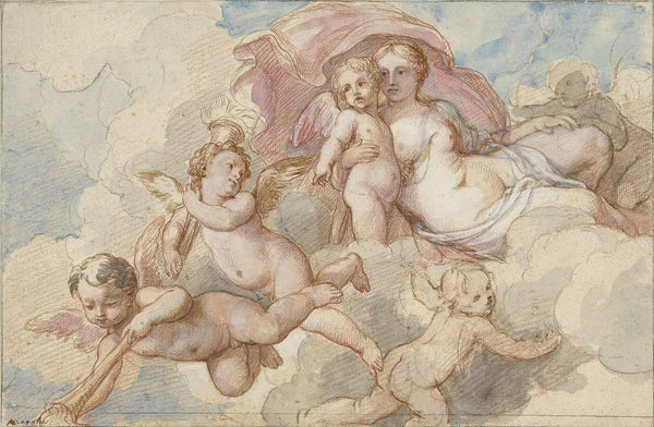 Venus Met Amor En Putti  by Charles Joseph Natoire