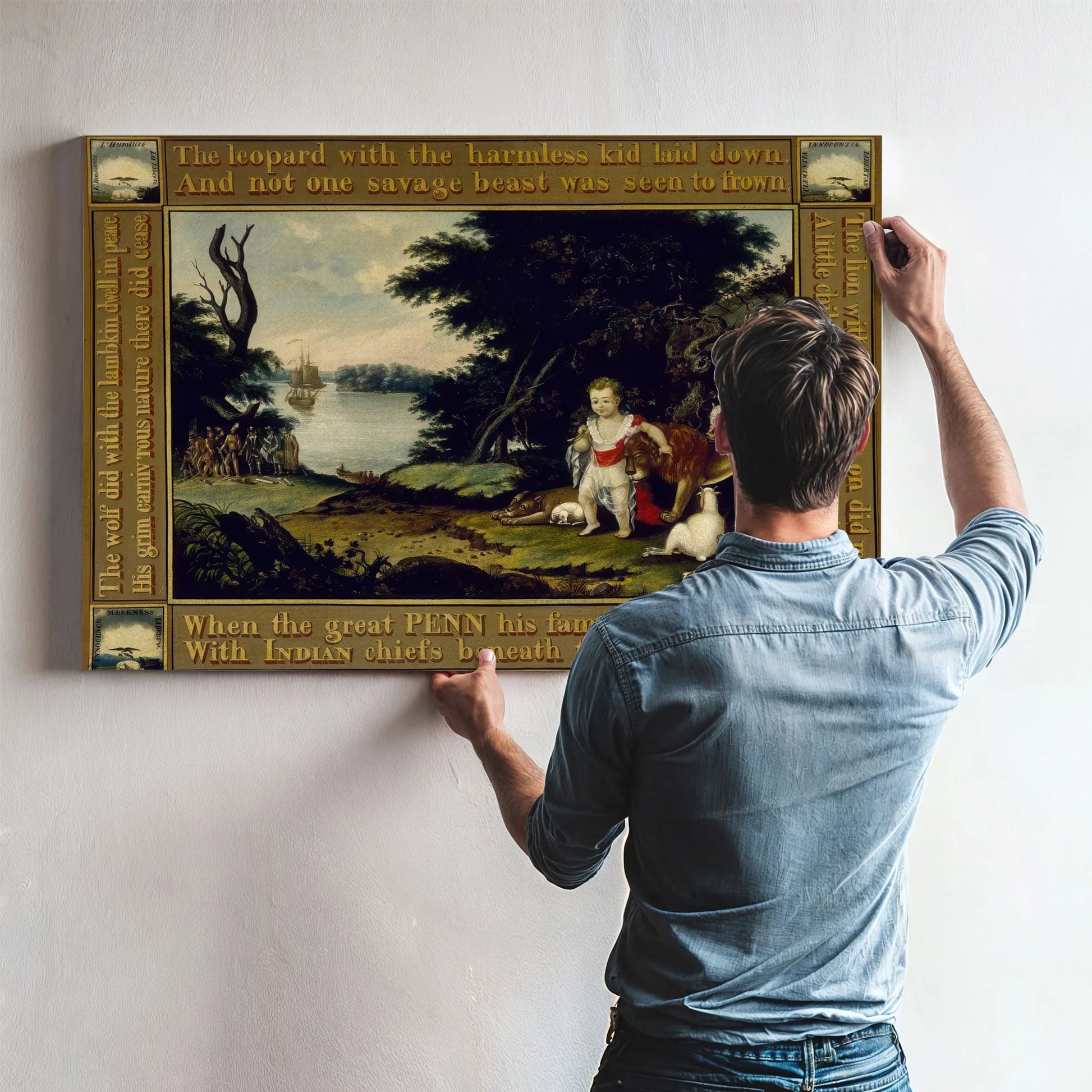 Peaceable Kingdom 1828 By Edward Hicks Fine Art Print