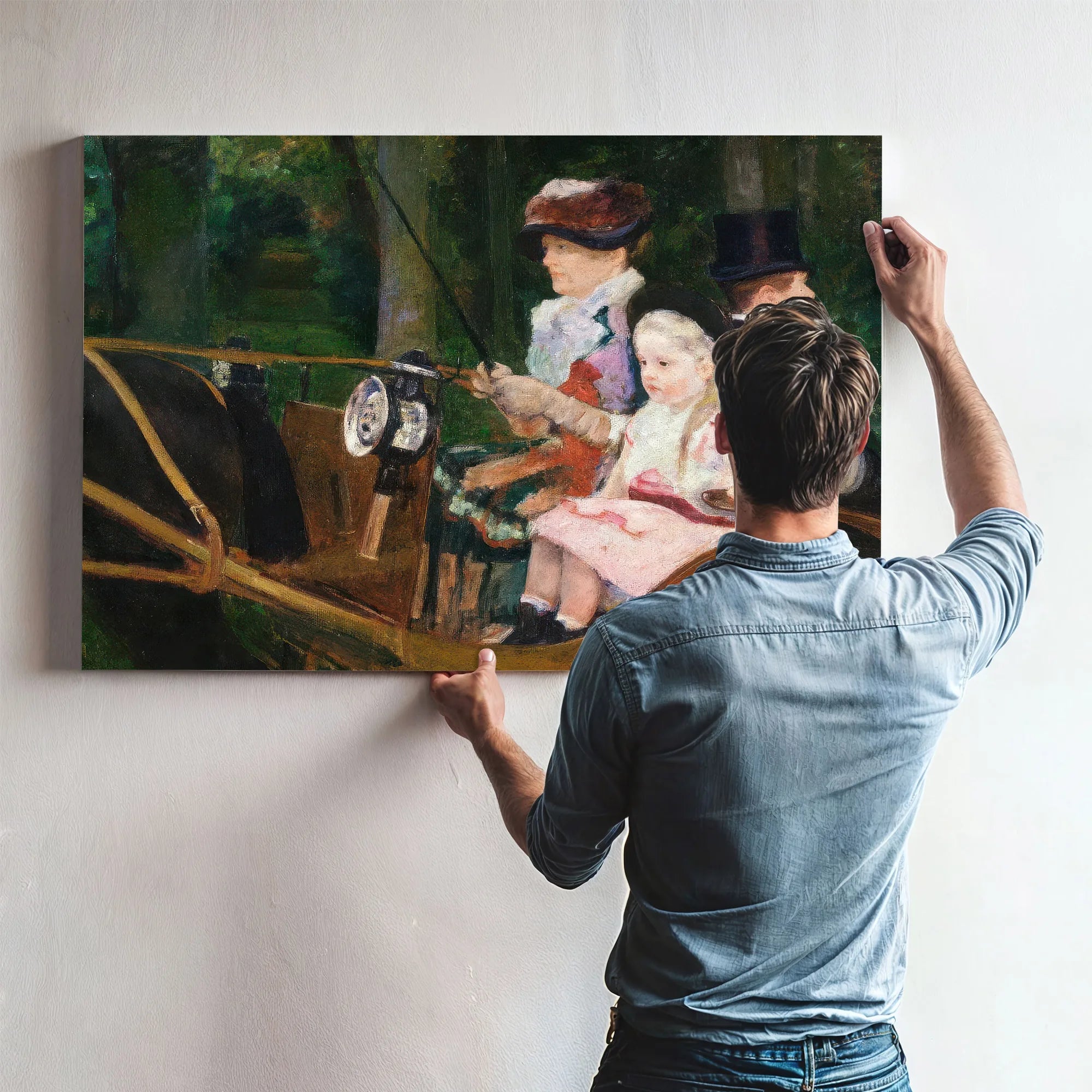 A Woman And A Girl Driving By Mary Cassatt Fine Art Print