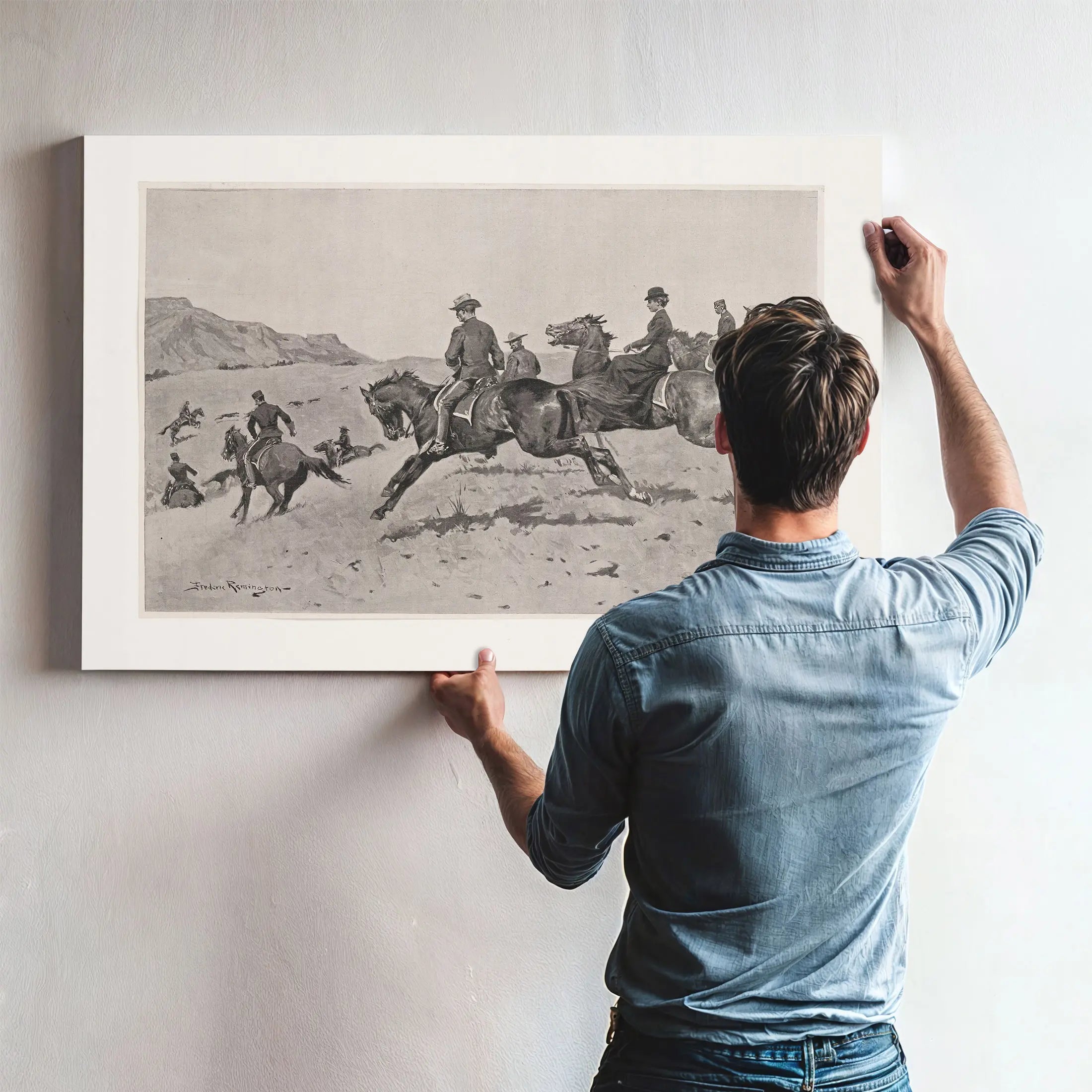 Winter Pastimes At An Armys Post In The Southwest A Run With The Hounds by Frederic Remington
