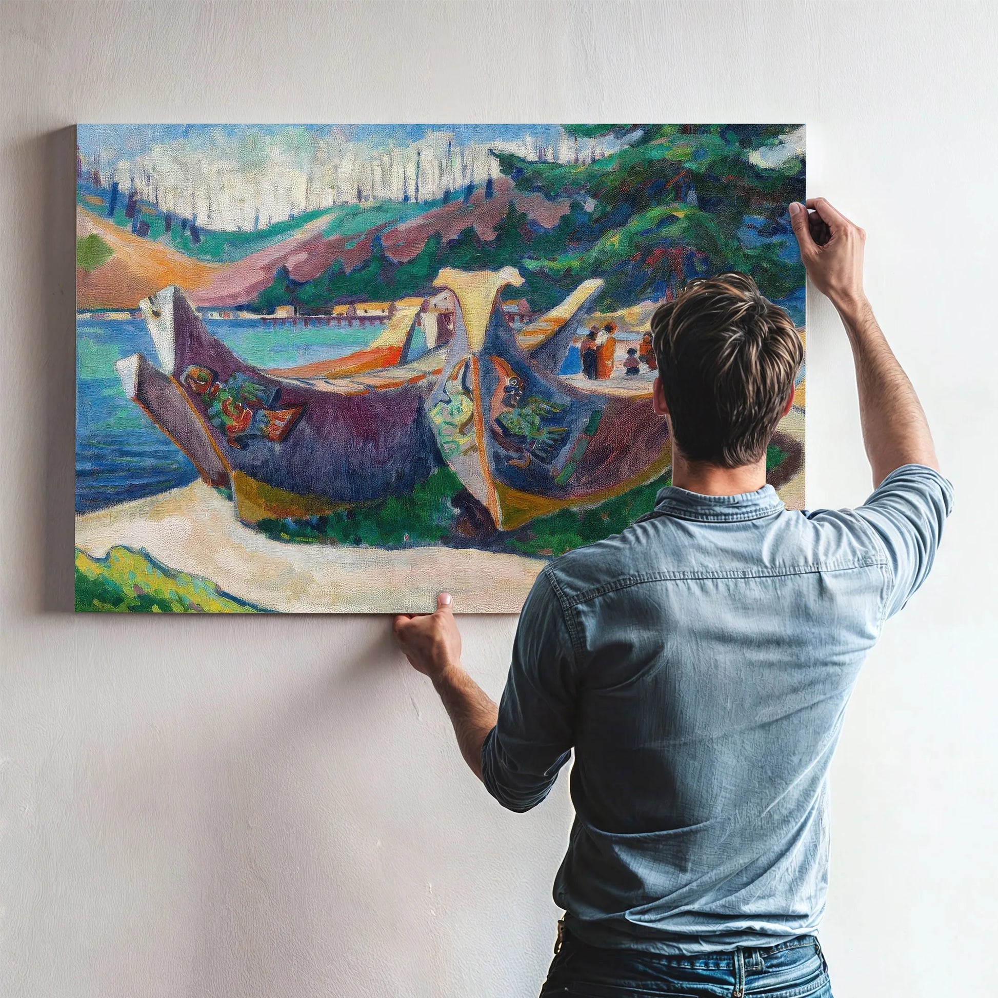 War Canoes Alert Bay 1912 By Emily Carr Fine Art Print