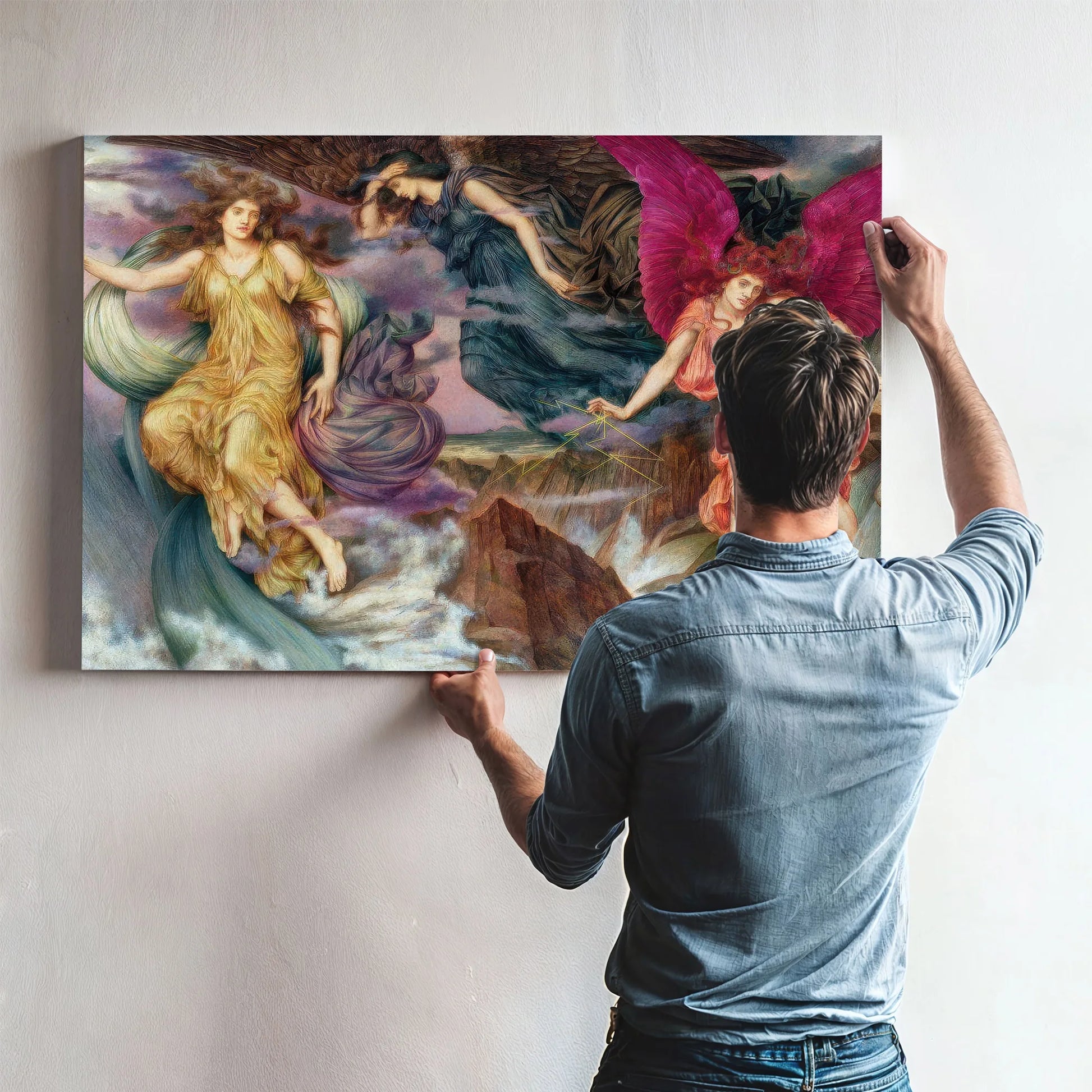 The Storm Spirits 1900 By Evelyn De Morgan Fine Art Print