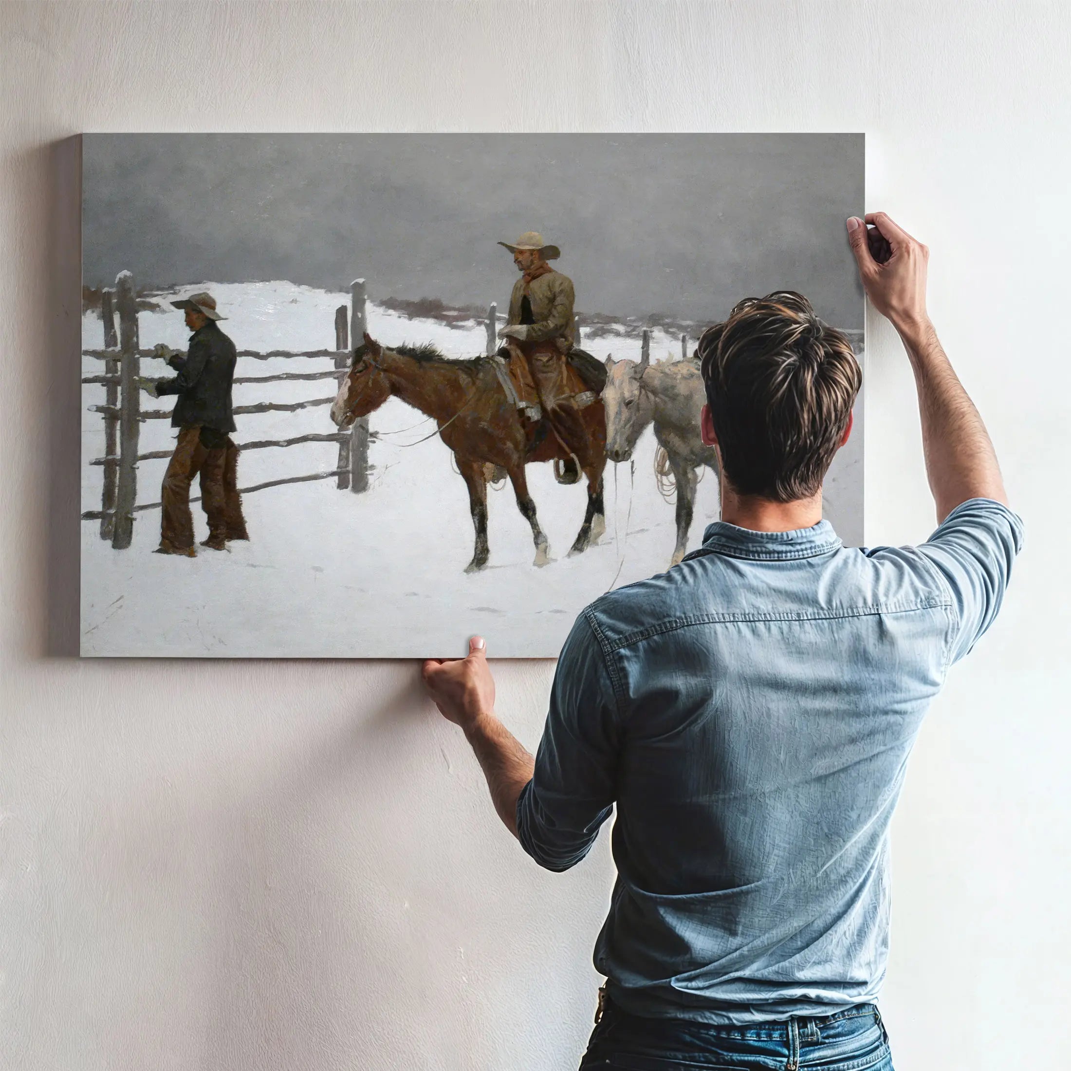 Remington The Fall Of The Cowboy by Frederic Remington