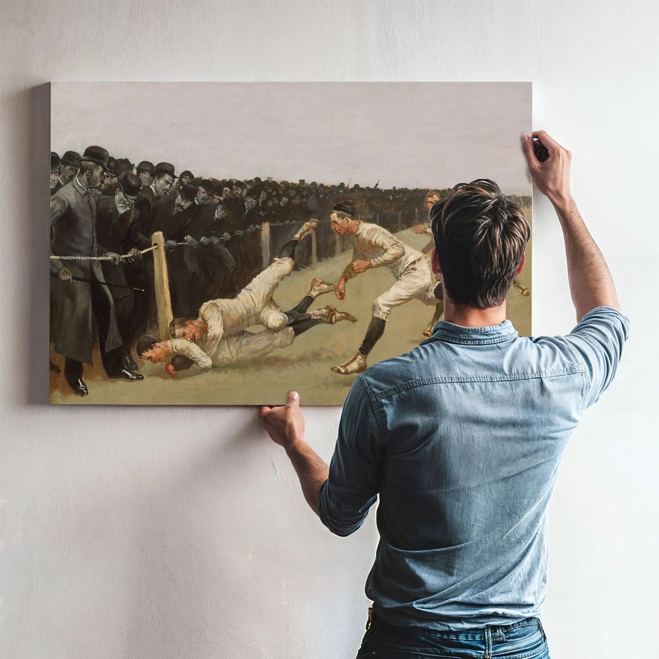 Touchdown Yale Vs Princeton Thanksgiving Day Nov Yale Princeton  by Frederic Remington