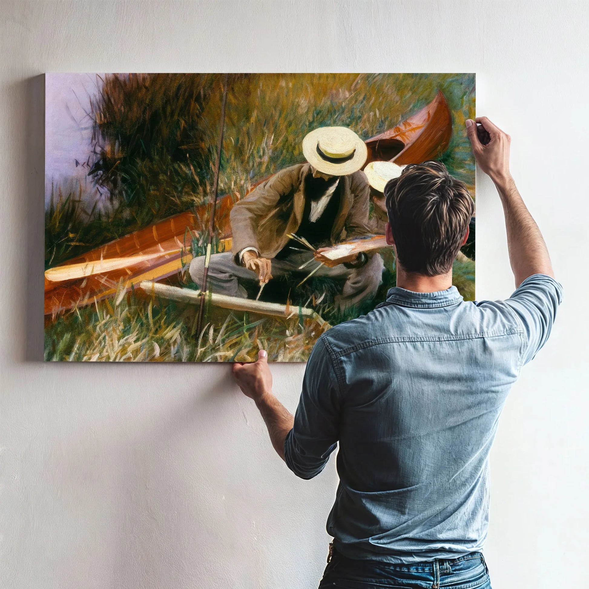 An Out Of Doors Study (Paul Helleu Sketching With His Wife) By John Singer Sargent Fine Art Print