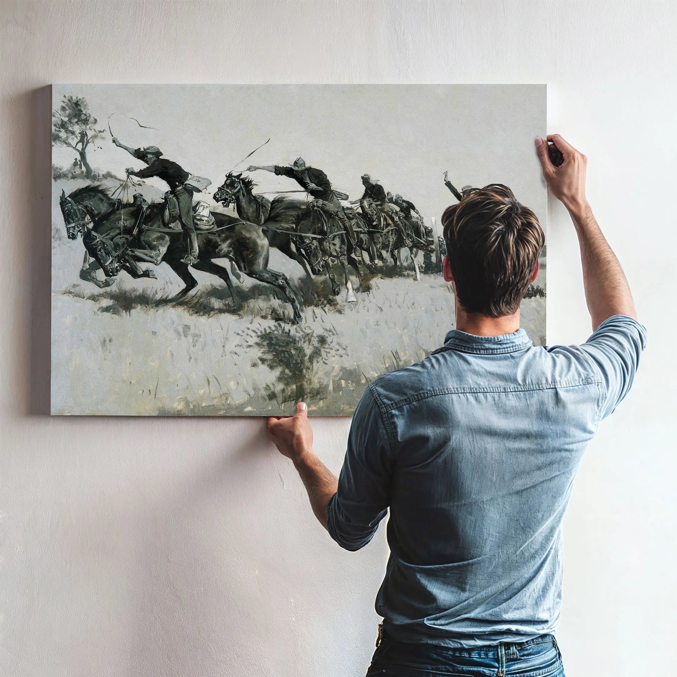 Capt Grimes S Battery Going Up El Poso Hill by Frederic Remington