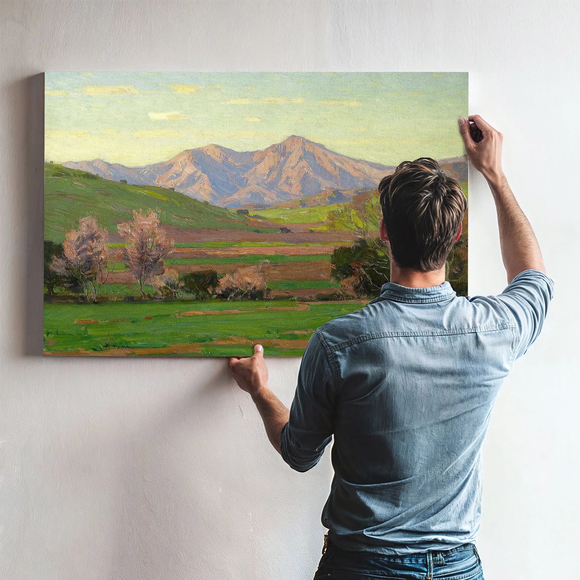 Verdant Landscape With Mountains Beyond By William Wendt Fine Art Print