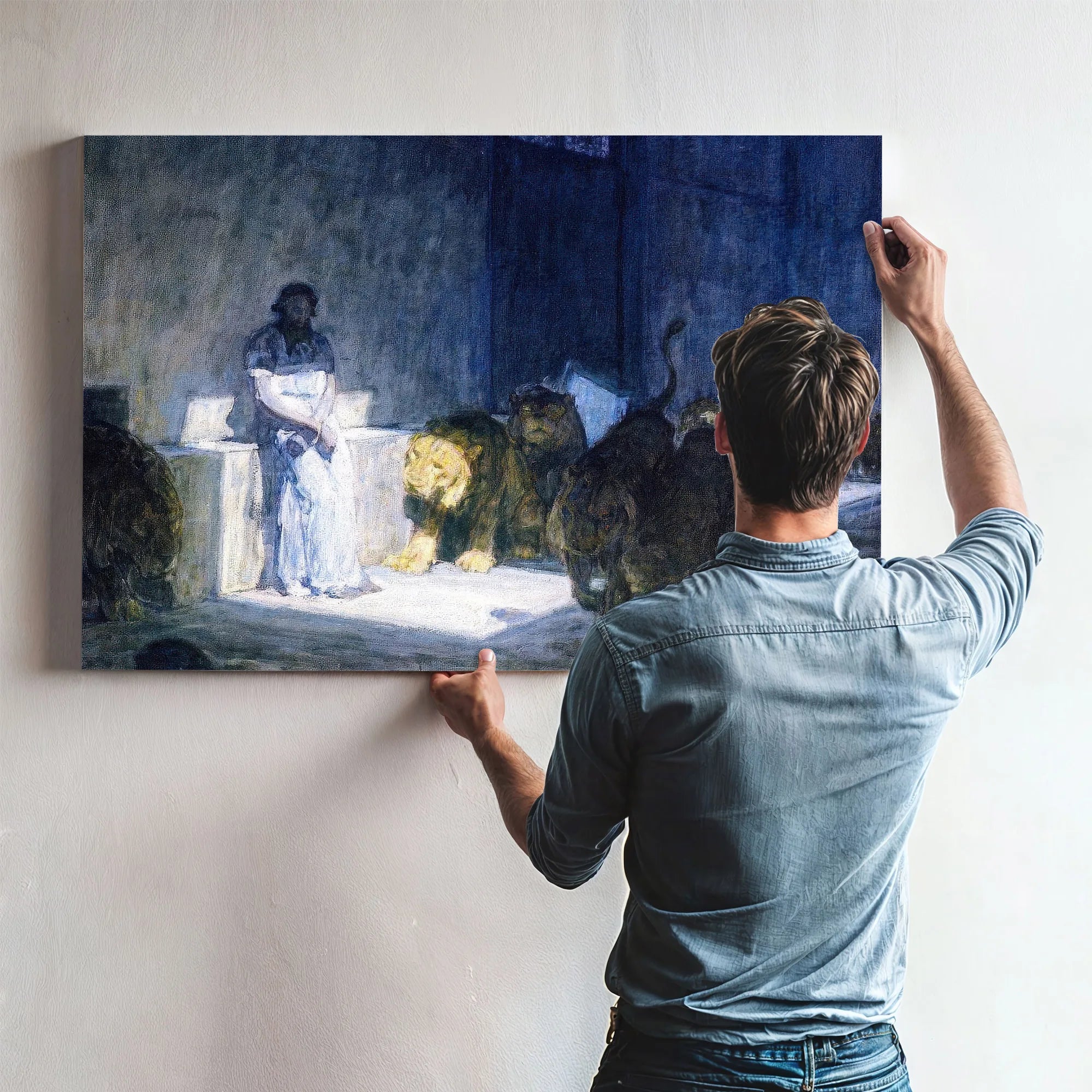 Daniel In The Lions' Den By Henry Ossawa Tanner Fine Art Print