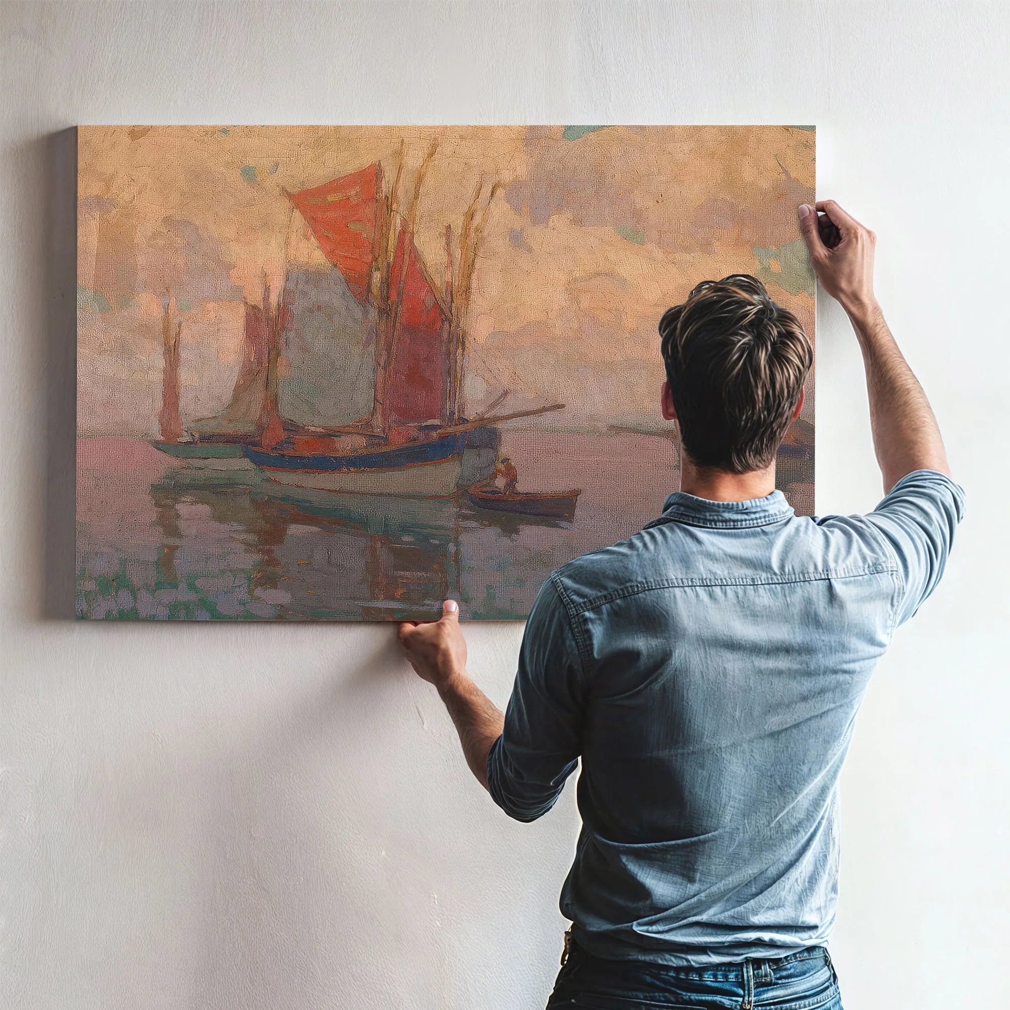 At Anchor, Tuna Boats, Brittany, France By Edgar Payne Fine Art Print