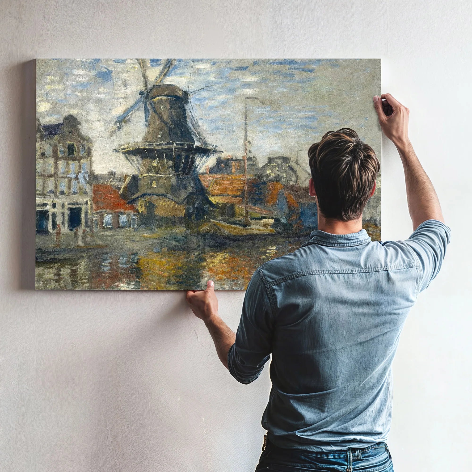 The Windmill On The Onbekende Gracht, Amsterdam By Claude Monet Fine Art Print