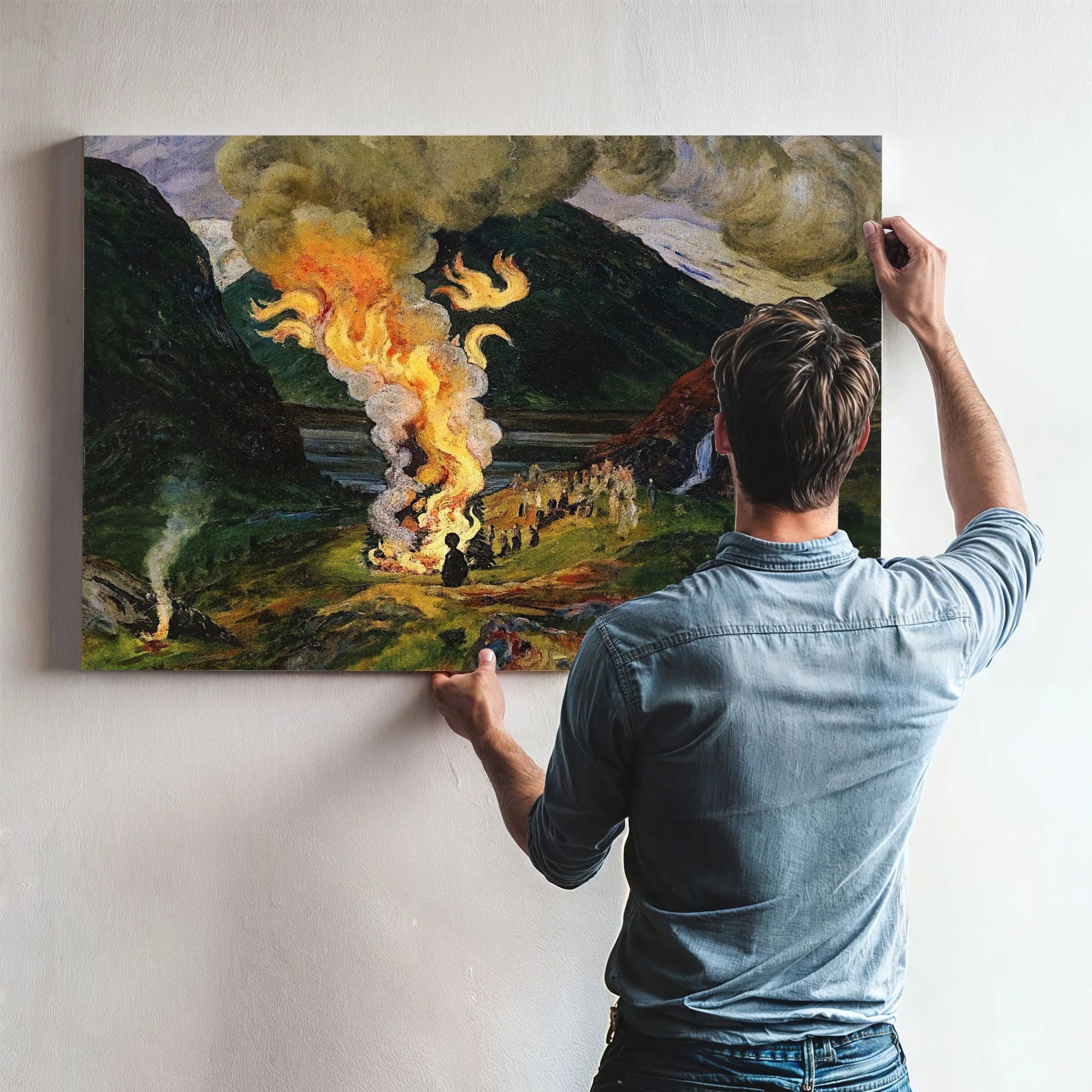Midsummer Eve Bonfire 4 By Nicolai Astrup Fine Art Print