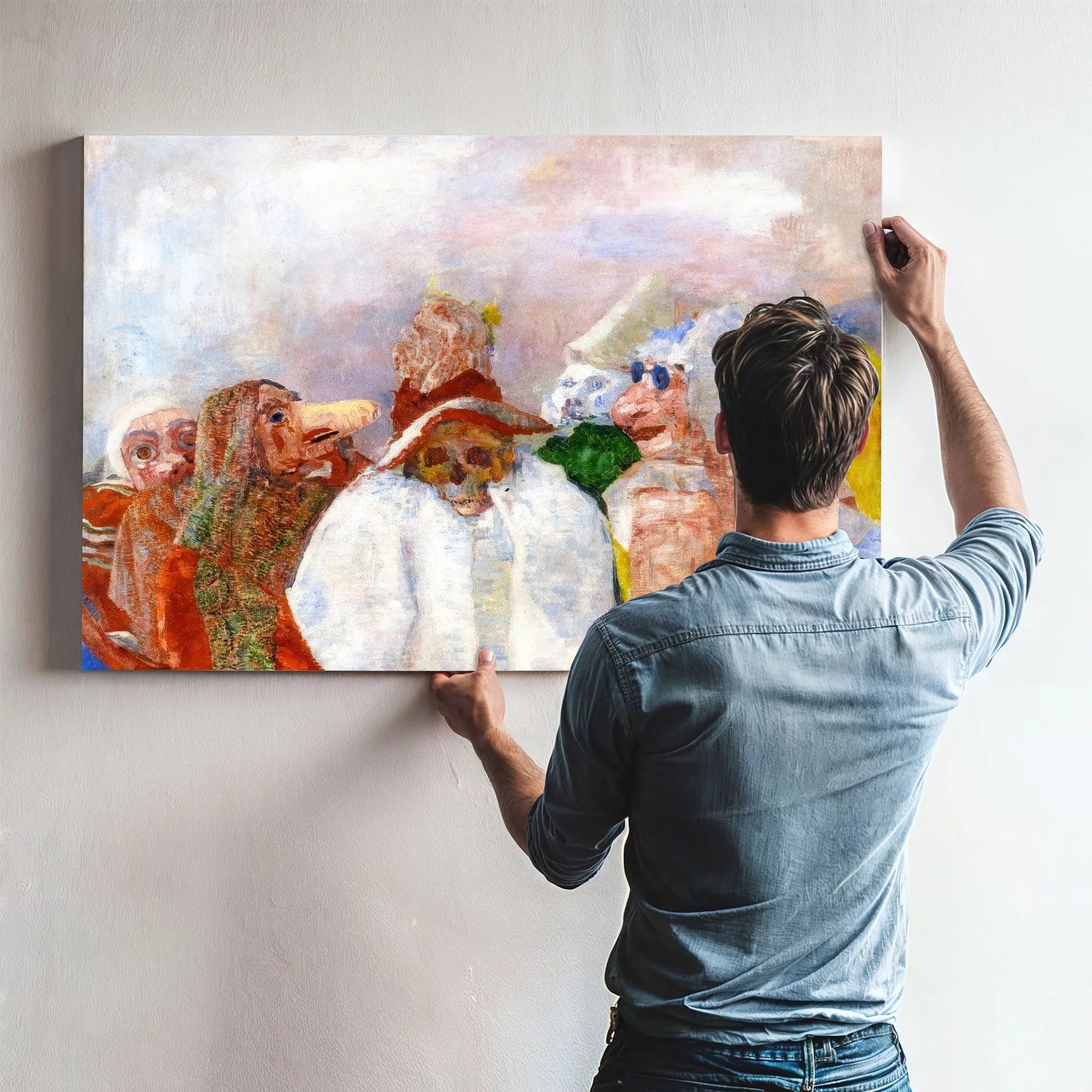 Masks Mocking Death By James Ensor Fine Art Print
