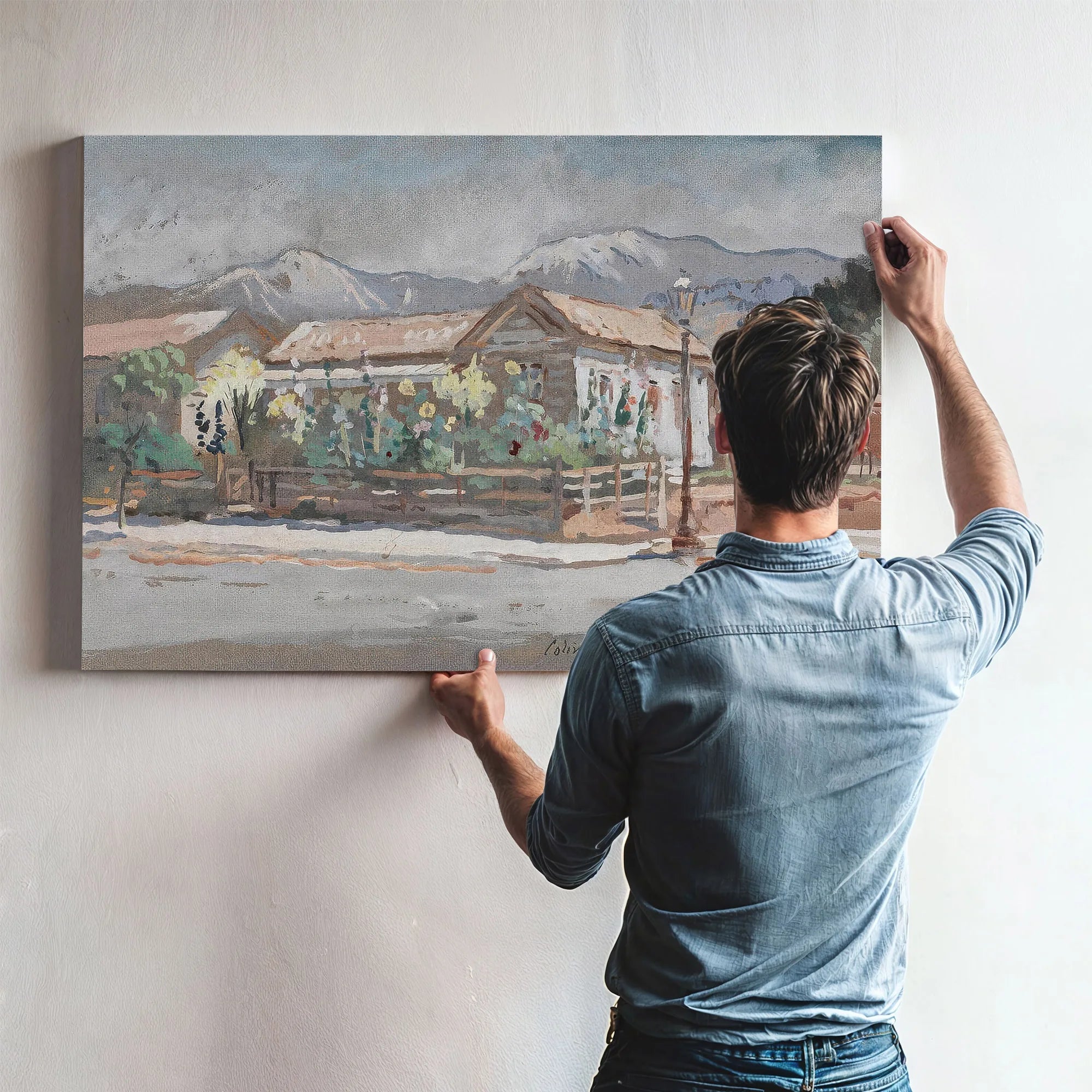 North Corner Of Santa Barbara And Carillo Streets By Colin Campbell Cooper Fine Art Print