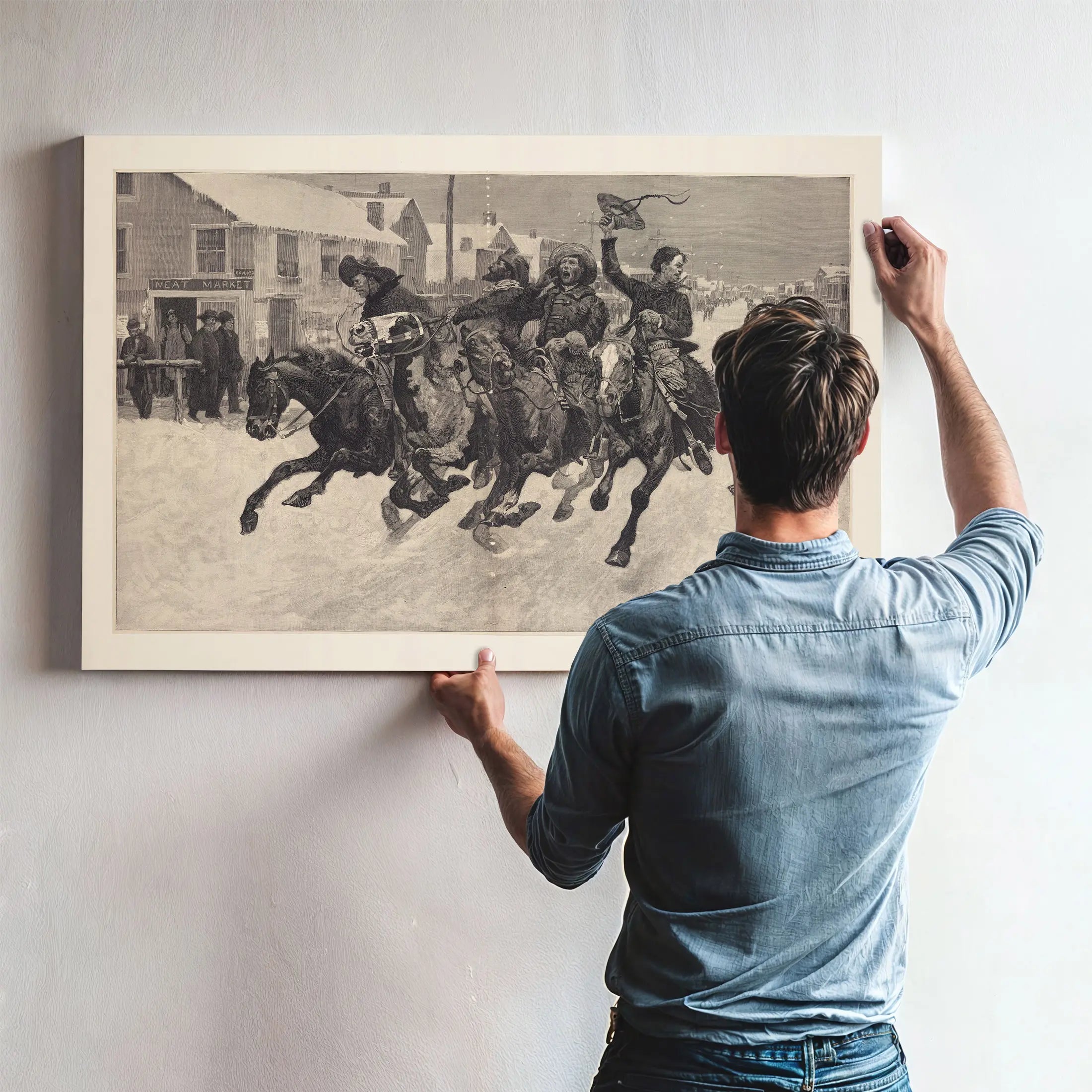 Cowboys Coming To Town For Christmas by Frederic Remington