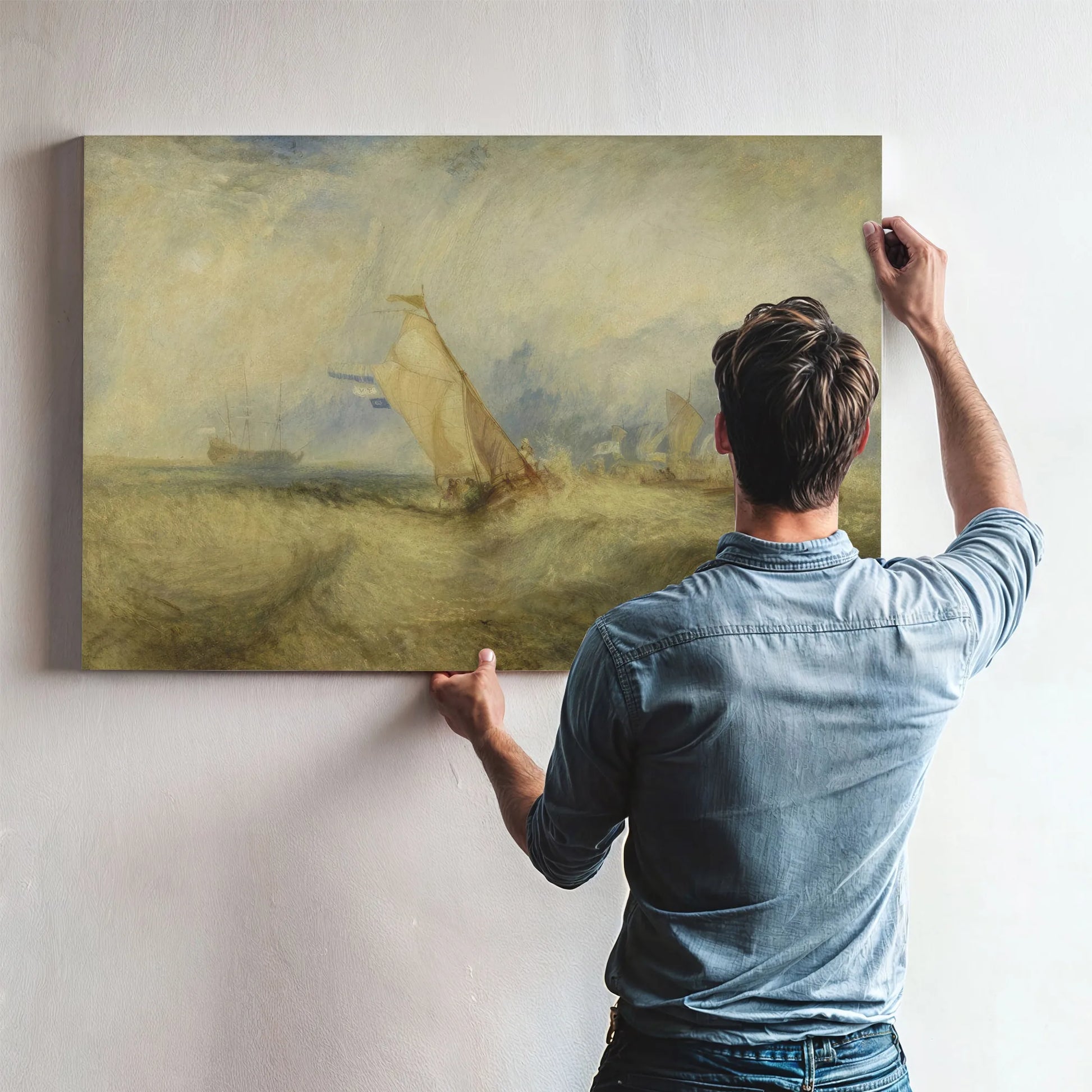 Van Tromp Going About To Please His Masters Ships A Sea Getting A Good Wetting By Joseph Mallord William Turner Fine Art Print