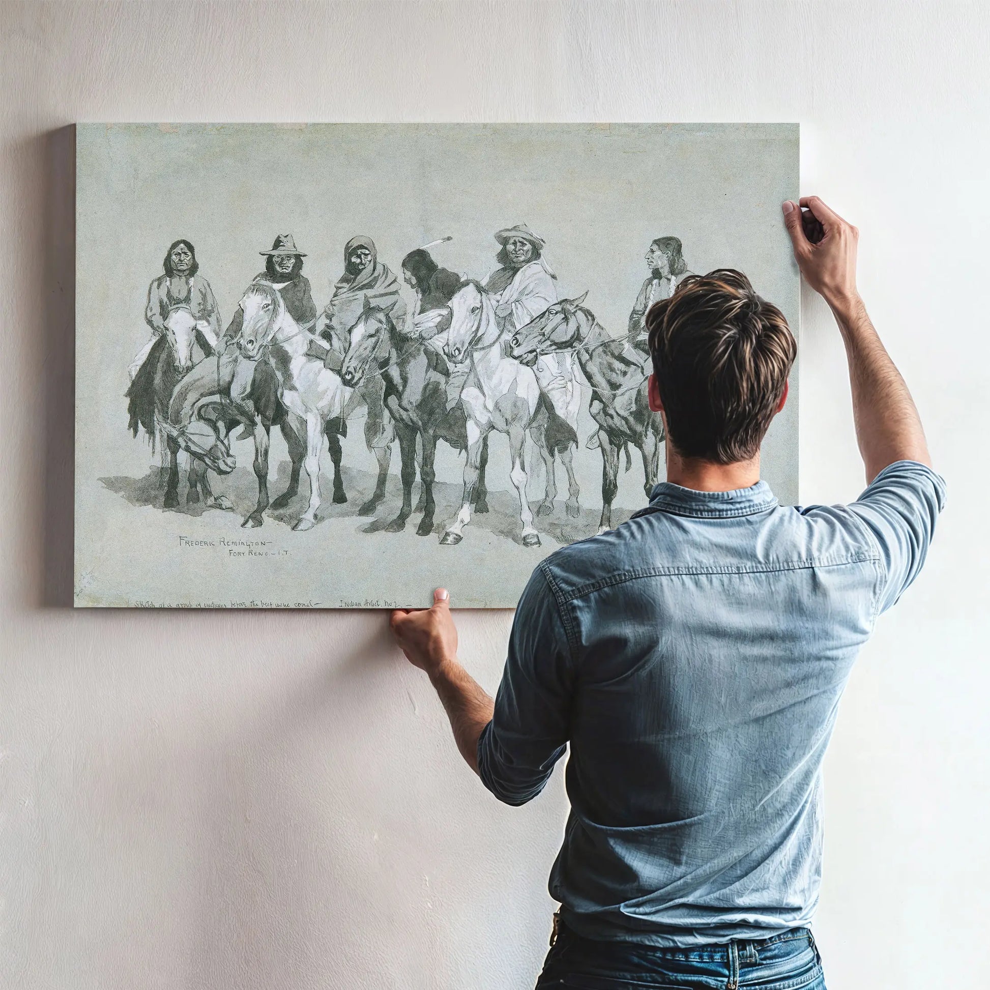 Waiting For The Beef Issue by Frederic Remington
