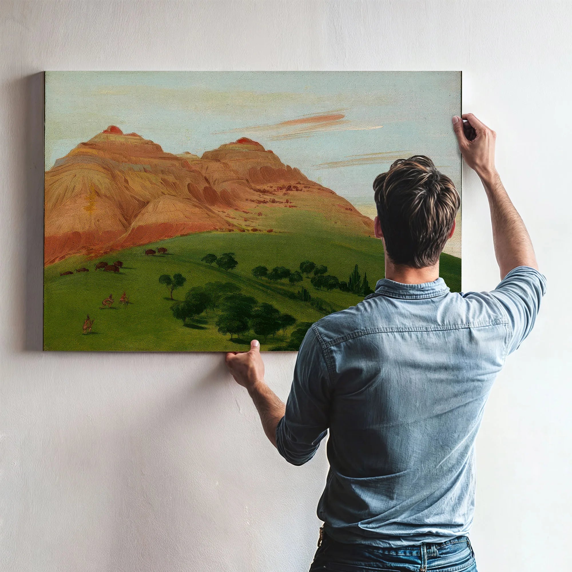 View In The Grand Detour, 1900 Miles Above St. Louis By George Catlin Fine Art Print