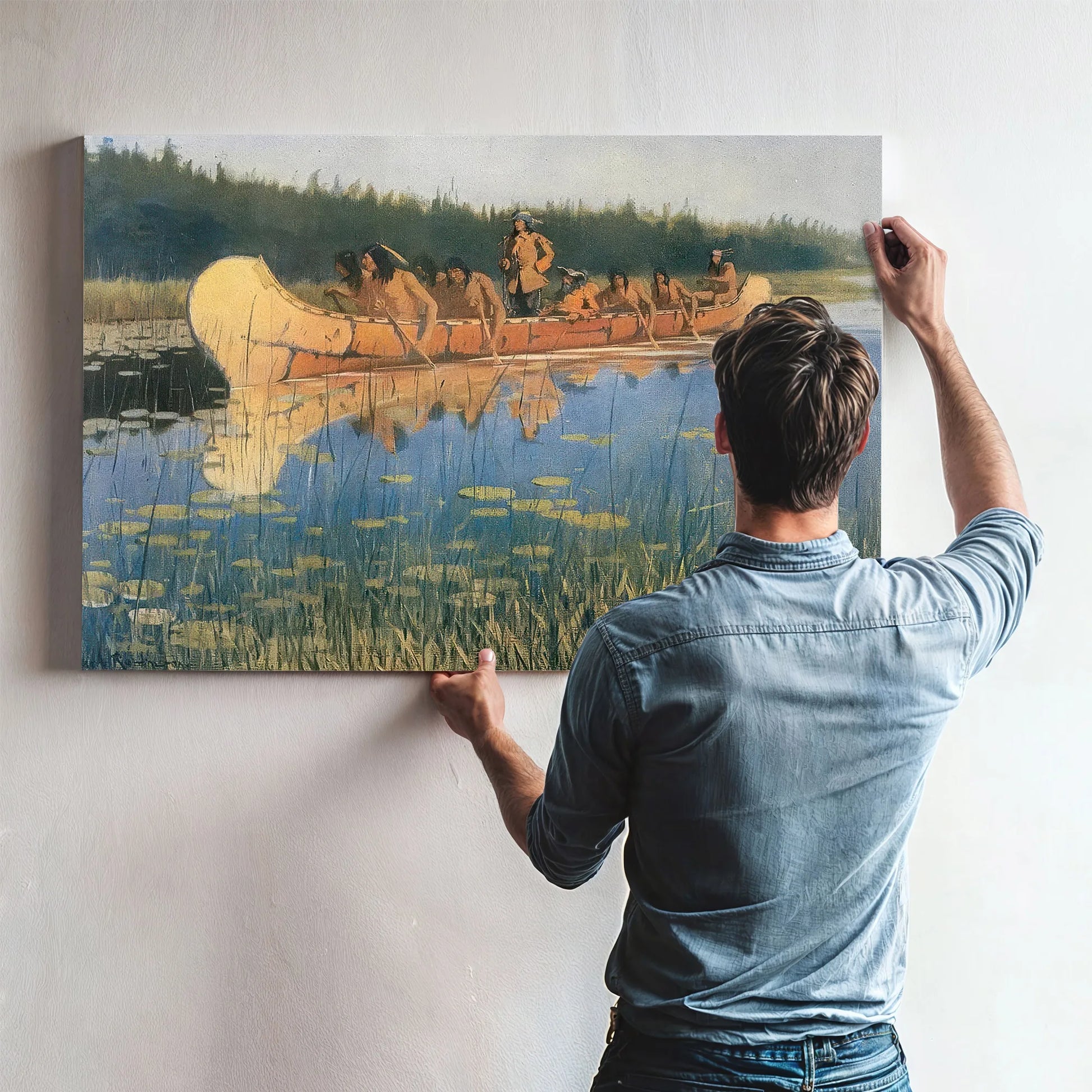 Radisson And Groseilliers Aka Exploring The Lakes By Frederic Remington Fine Art Print