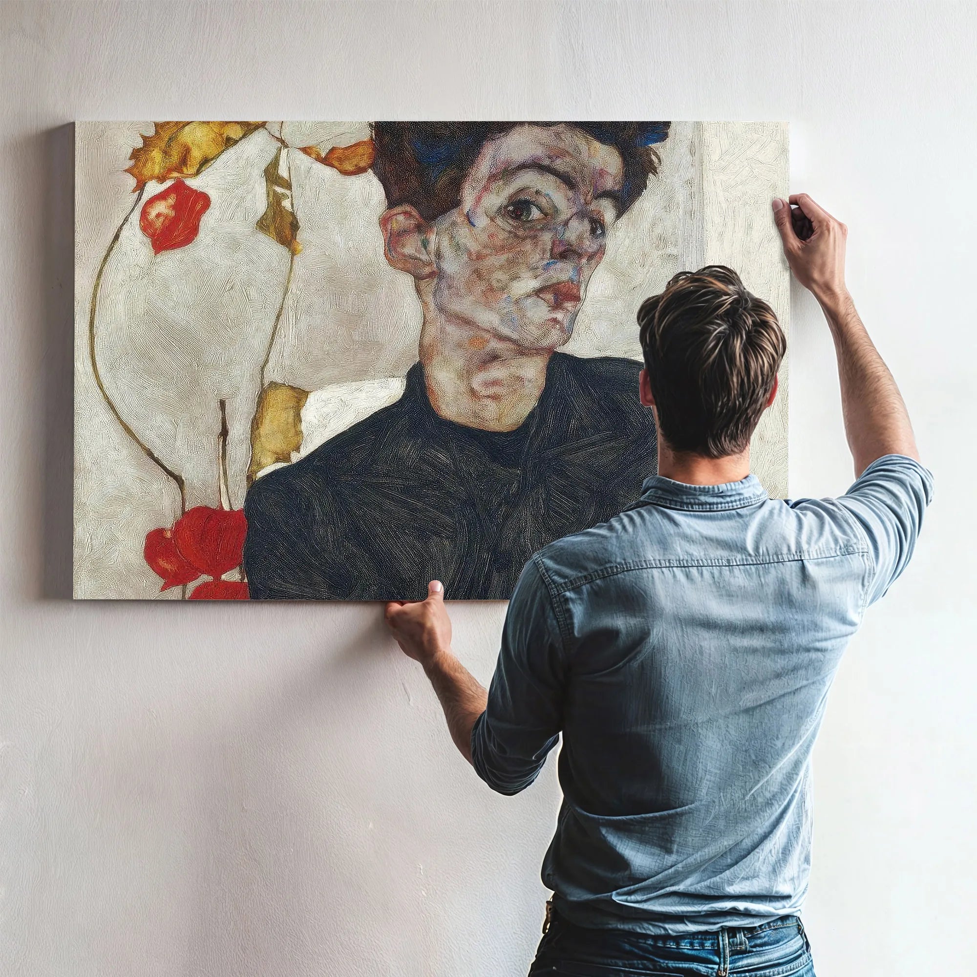 Self Portrait With Physalis 1912 32 2X39 8Cm Leopold Museum By Egon Schiele Fine Art Print