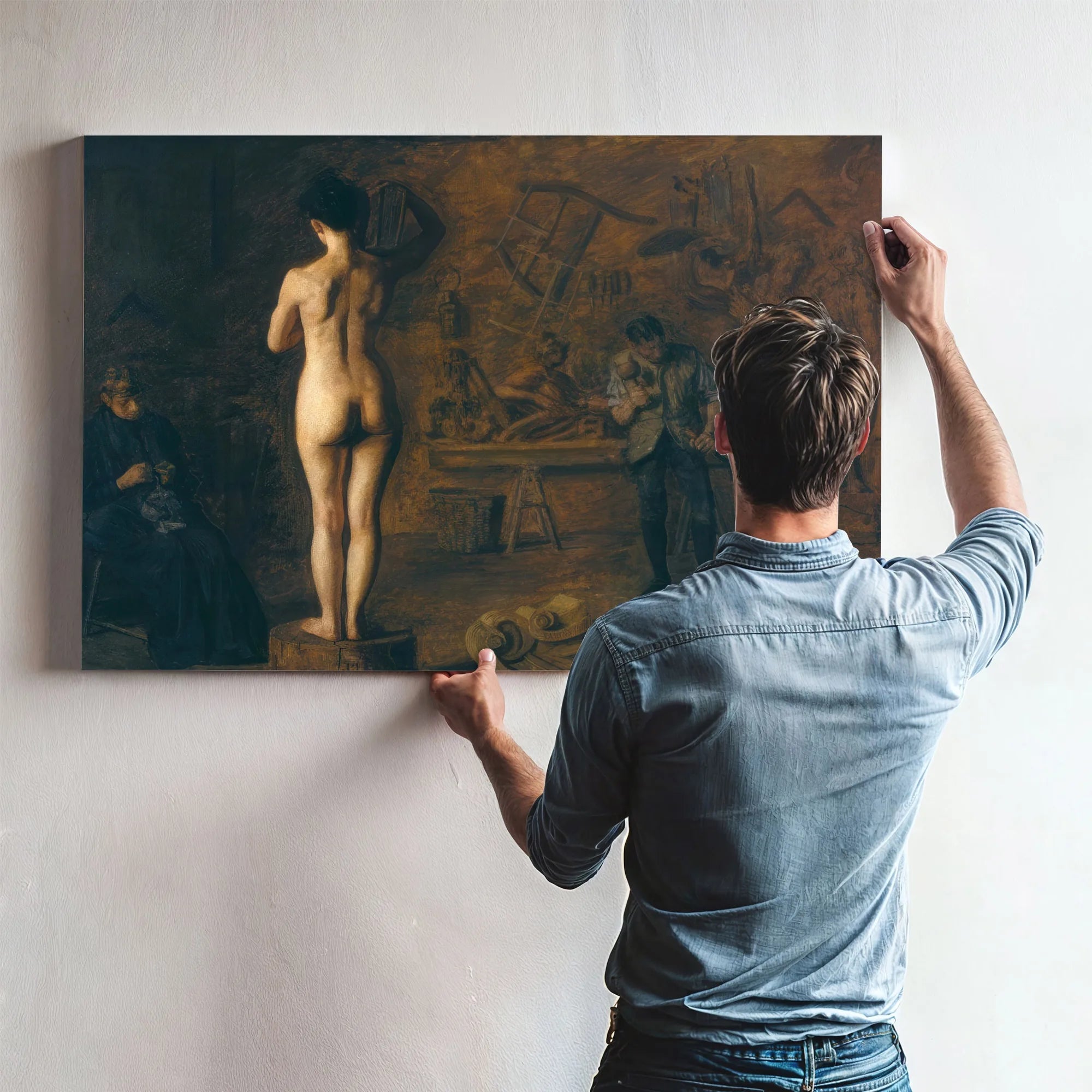 William Rush Carving His Allegorical Figure Of The Schuylkill River By Thomas Eakins Fine Art Print