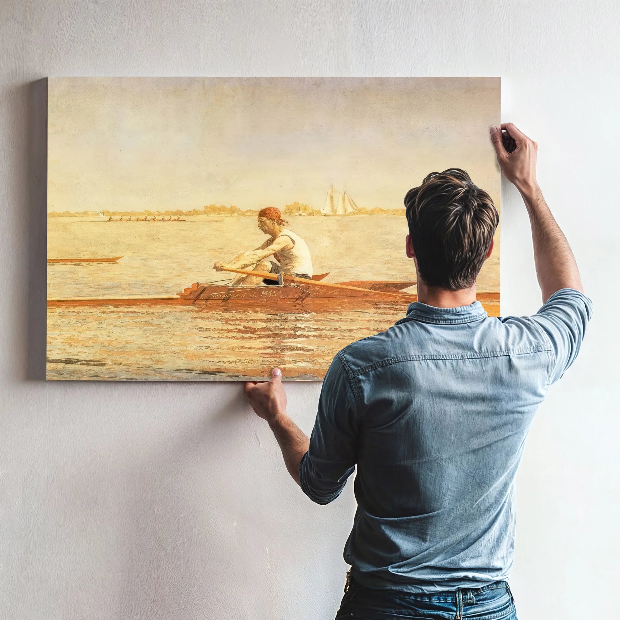 John Biglin In A Single Scull 2 By Thomas Eakins Fine Art Print