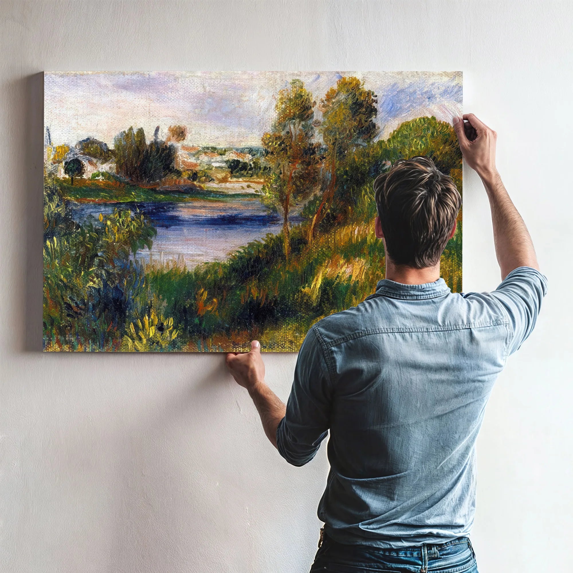 Landscape At Vetheuil By Pierre August Renoir Fine Art Print