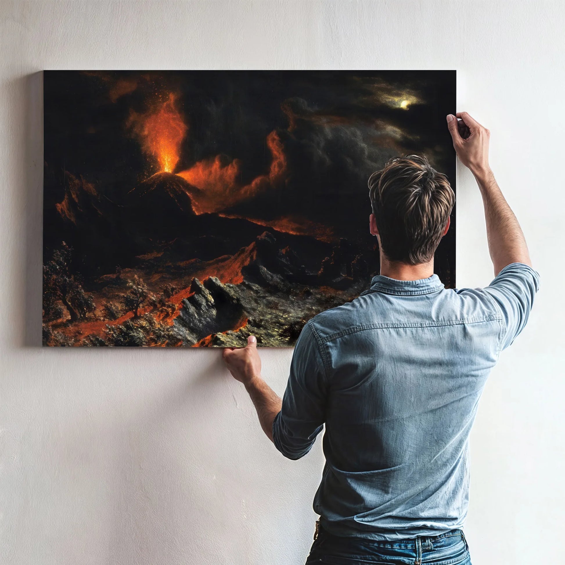 Mount Vesuvius At Midnight By Albert Bierstadt Fine Art Print