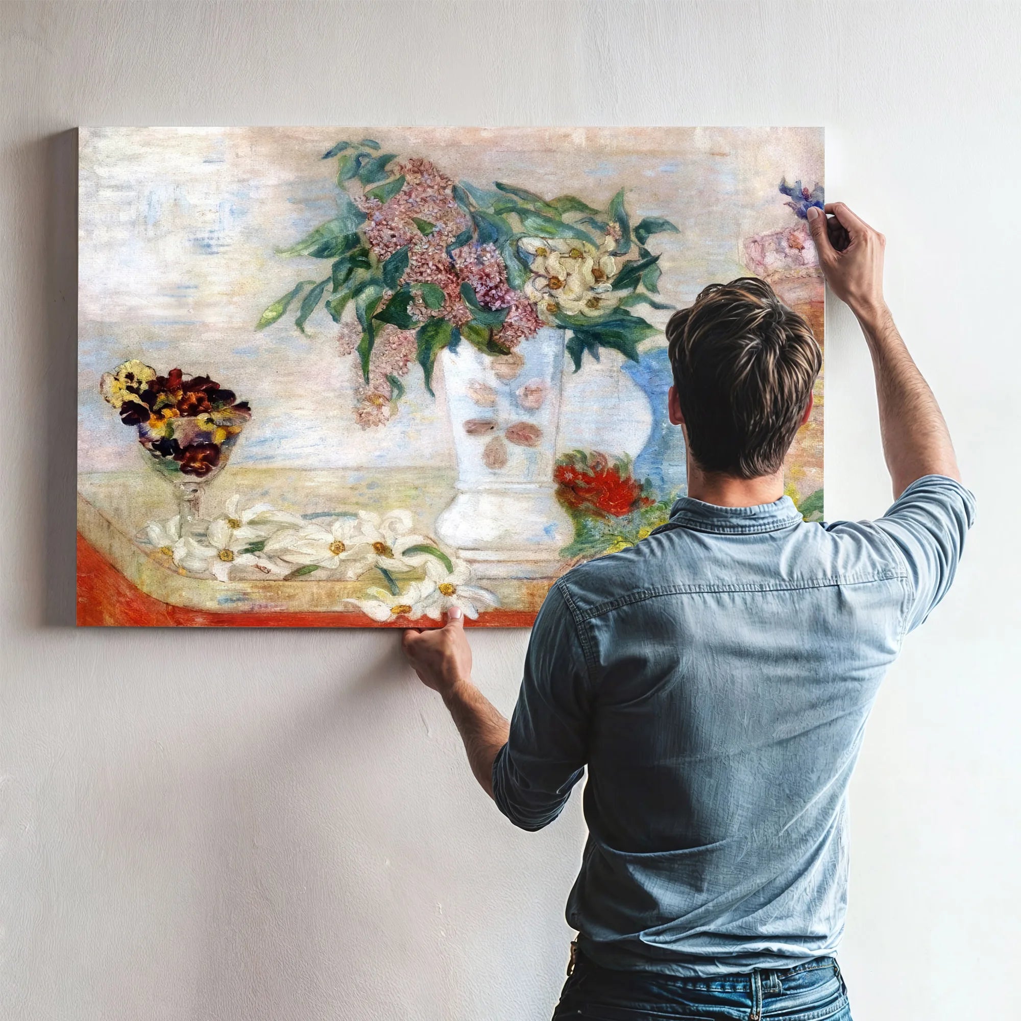 Jonquils, Lilacs And Violets By James Ensor Fine Art Print