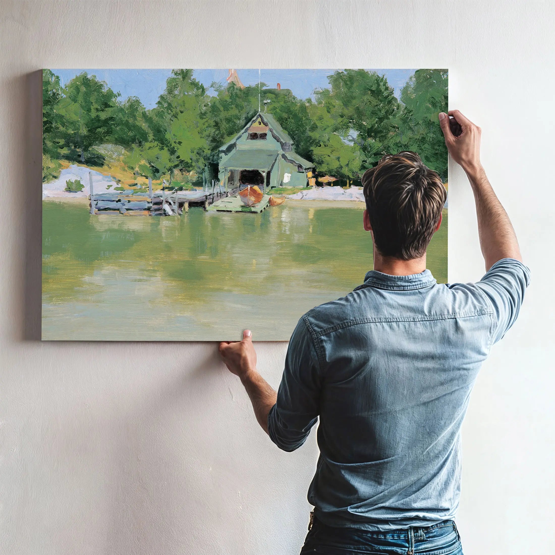 Boat House At Ingleneuk by Frederic Remington