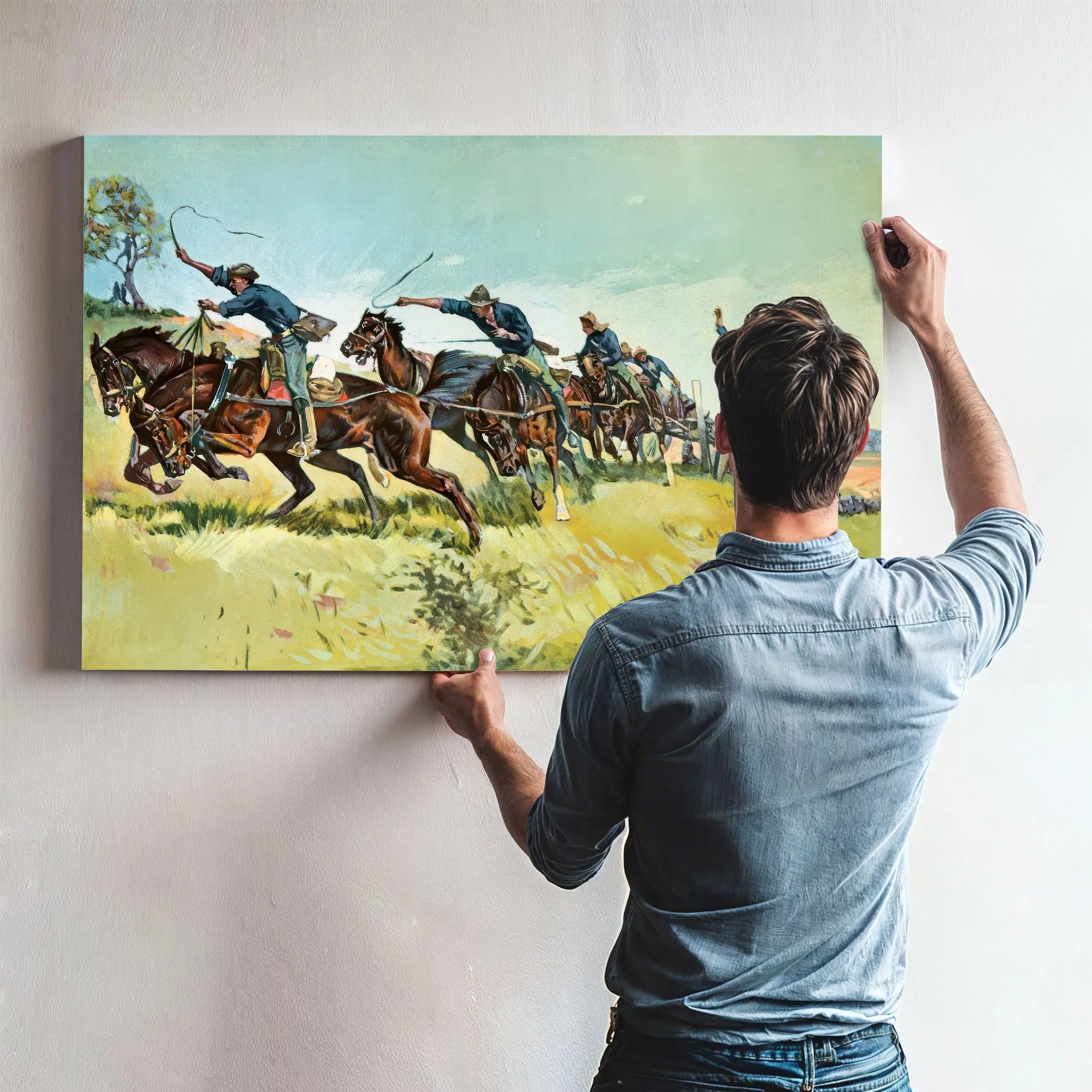 Grimess Battery Going Up El Pozo Hill by Frederic Remington