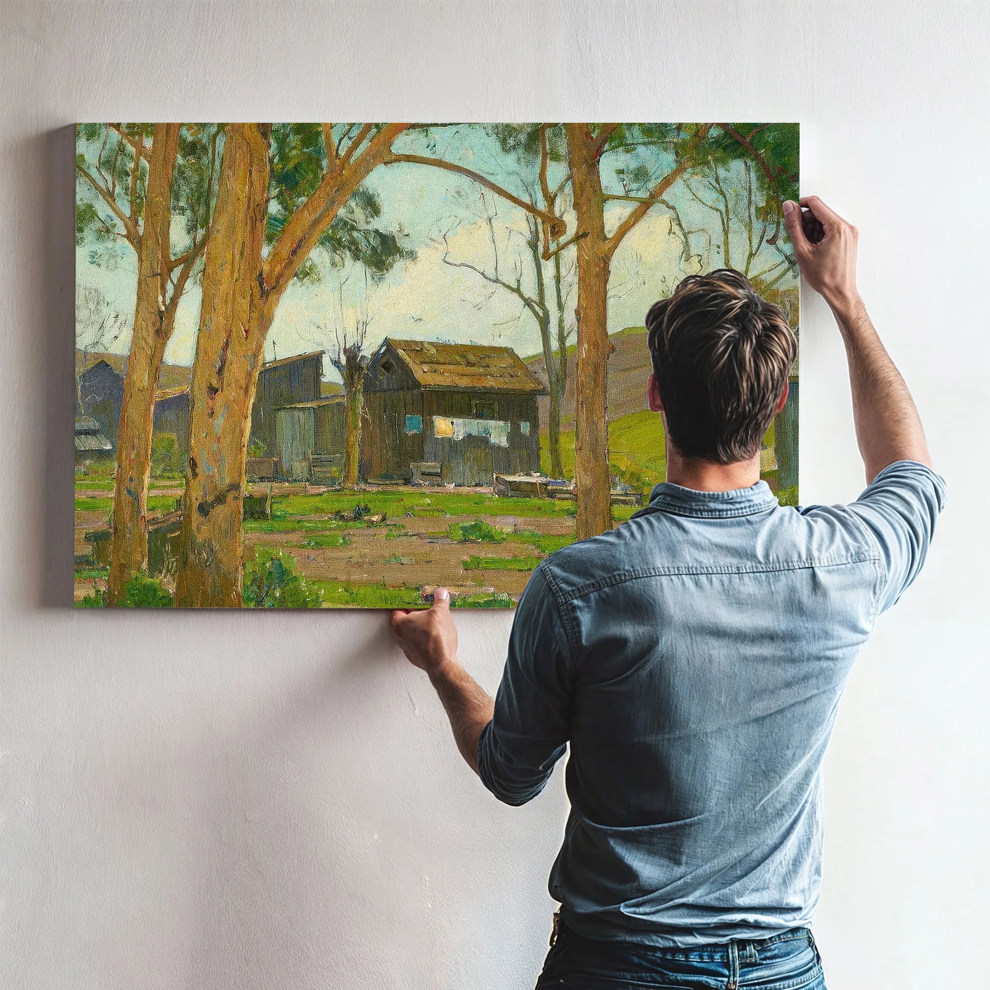 Wash Day At Wendt's Cabin In Trabuco Canyon By William Wendt Fine Art Print