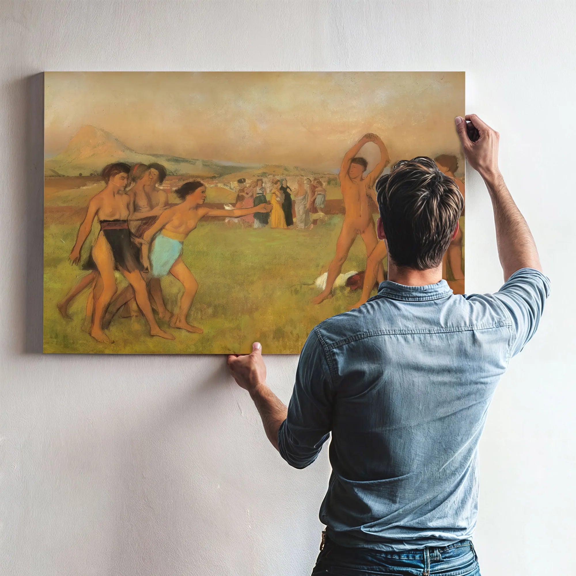 Spartan Girls And Boys Exercising By Edgar Degas Fine Art Print