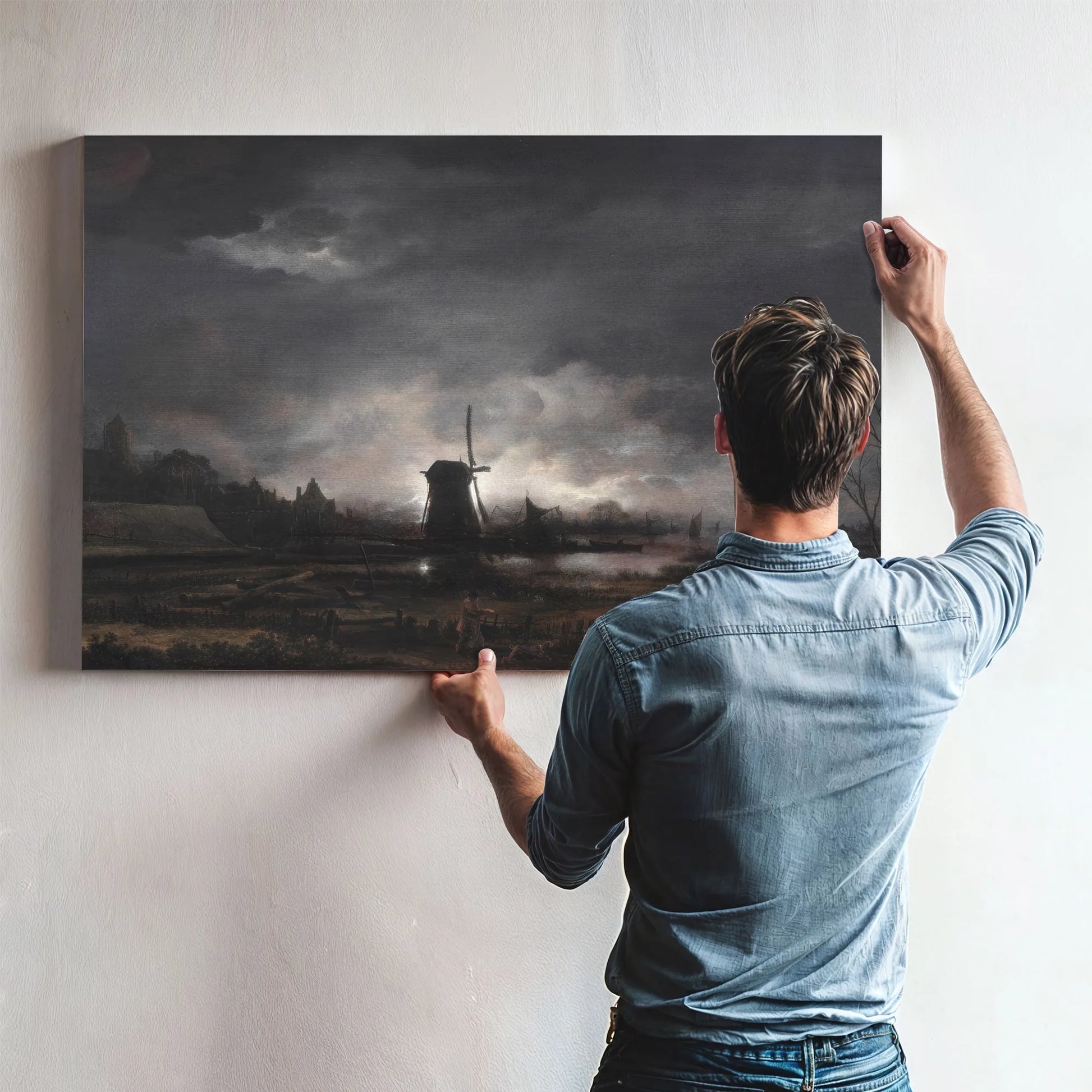 Moonlit Landscape With A Windmill Early To Mid 1650'S By Aert Van Der Neer Fine Art Print