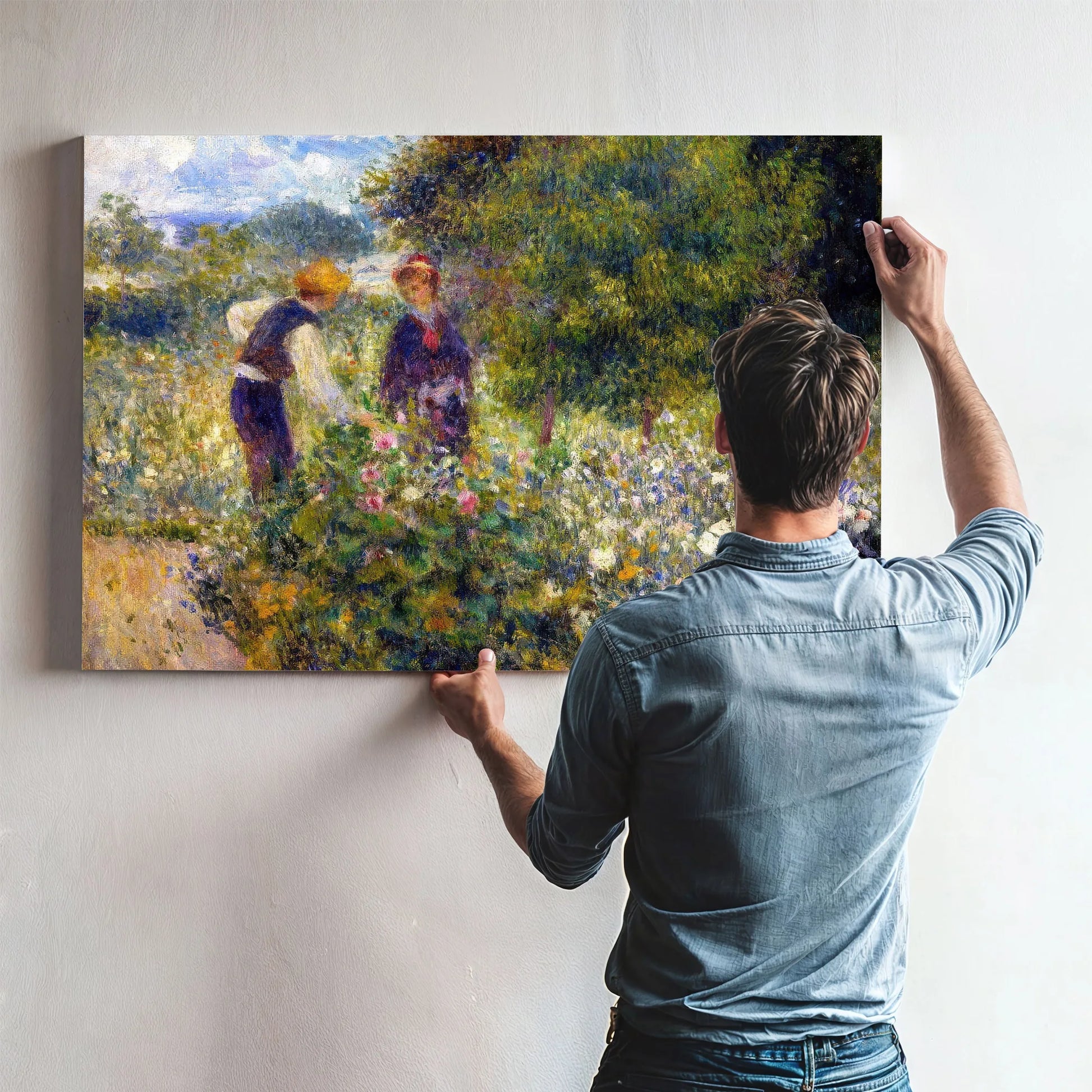 Picking Flowers By Pierre August Renoir Fine Art Print
