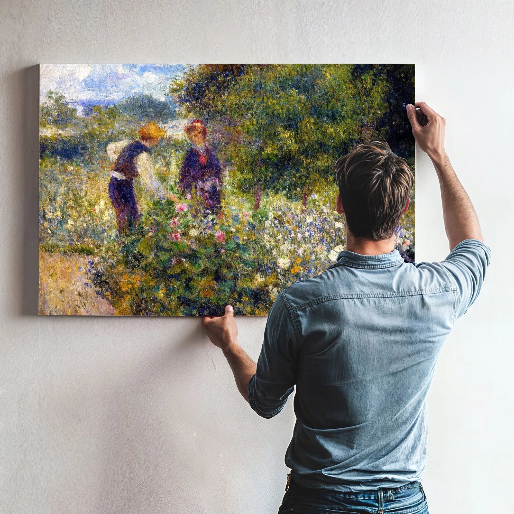Picking Flowers By Pierre August Renoir Fine Art Print